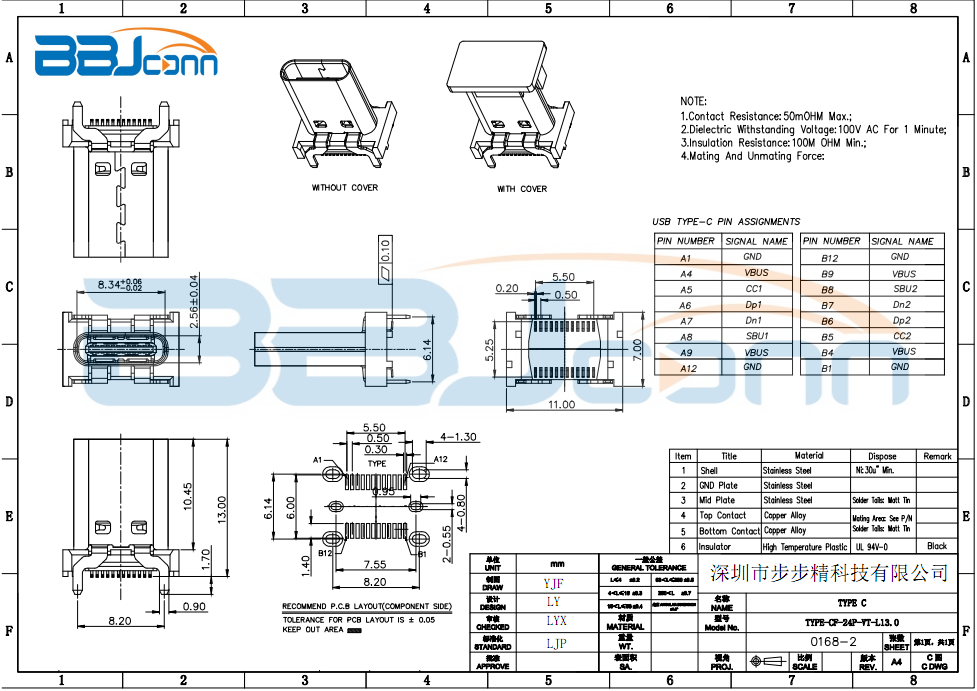 TYPE-CF-24P-VT-L13生产厂家|定制厂商|批发采购价格-深圳市步步精科技有限公司