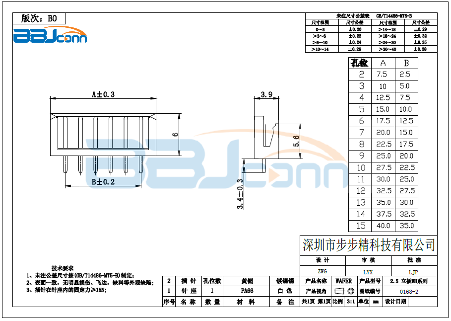 【2.5pitch立插EH】生产厂家|定制厂商|批发采购价格-深圳市步步精科技有限公司