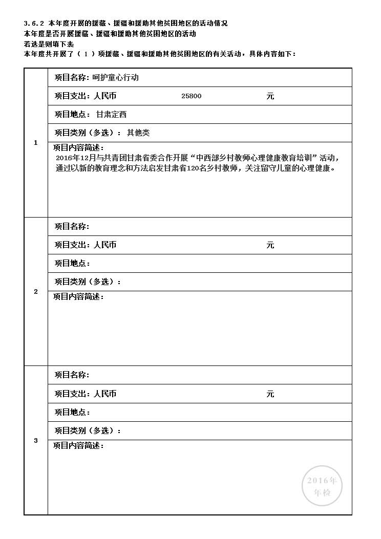 2016年基金会年度工作报告