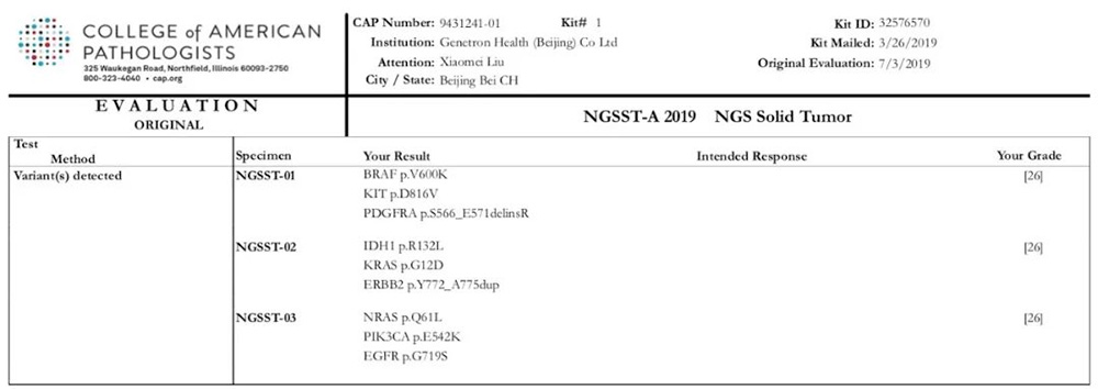 坚守质量高标准-泛生子基因顺利通过CAP NGSST-A 2019能力测评项目 坚守质量高标准-泛生子基因顺利通过CAP NGSST-A 2019能力测评项目