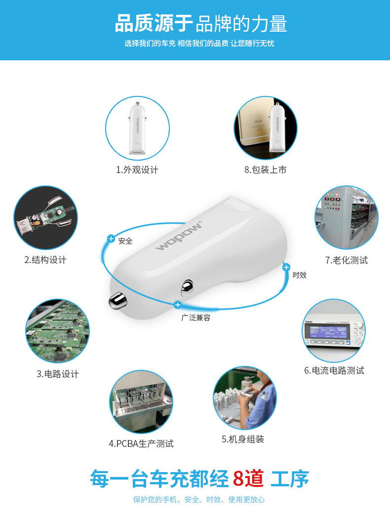 沃品 2.1A快充_车载充电器 双USB输出接口