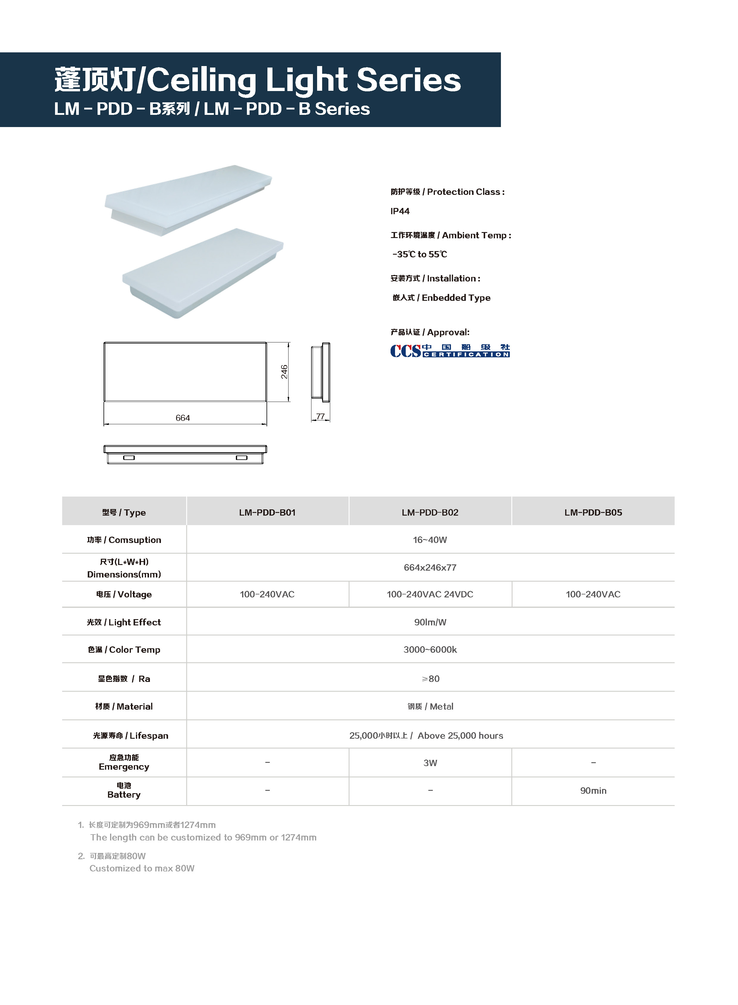 LM MARITIME Ceiling Light LM-PDD-B Series