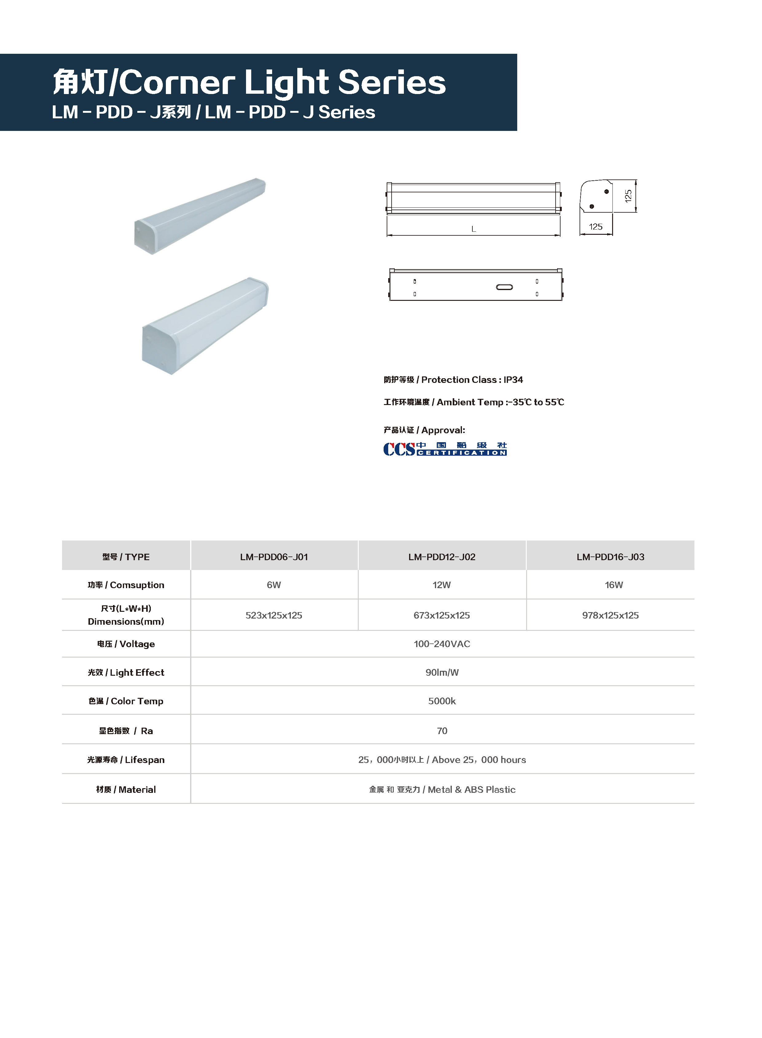 LM MARITIME Corner Light LM-PDD-J Series