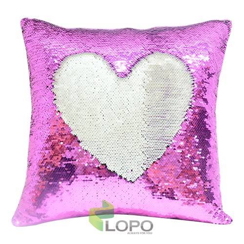 purple sequin cushion