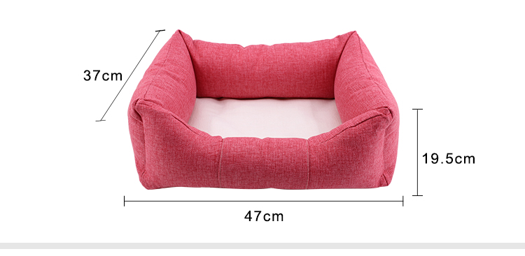 Size for Linen Bumper Pet Bed-Pink S Size for Linen Bumper Pet Bed-Pink S