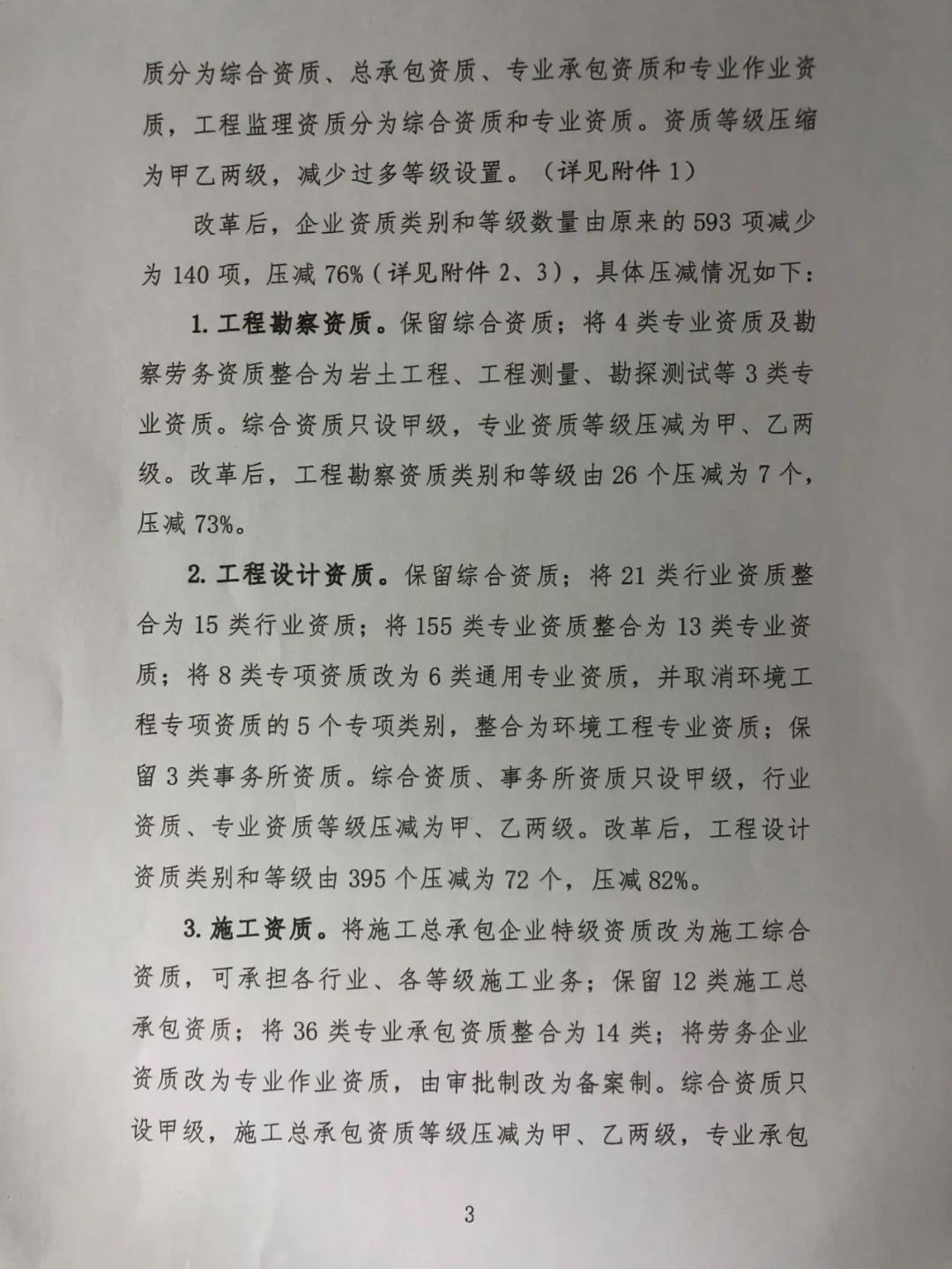  建设工程企业资质大变！多项资质或被取消/合并，施工变甲、乙两级，特级变综合，大调整专业承包/设计/监理等资质！