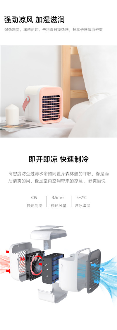 小风扇便携式_USB小空调迷你