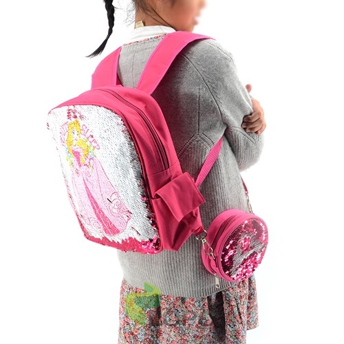 Sequin Kids Backpack-Rose Red