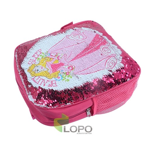 Sequin Kids Backpack-Rose Red