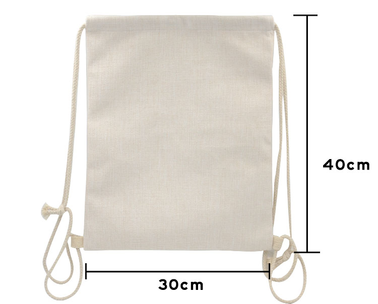 Size for sublimation linen drawstring bag Size for sublimation linen drawstring bag