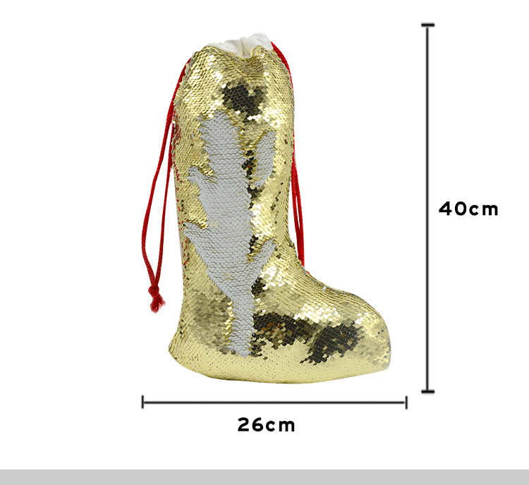 Sequin Christmas Stocking-40*26cm-Gold Sequin Christmas Stocking-40*26cm-Gold