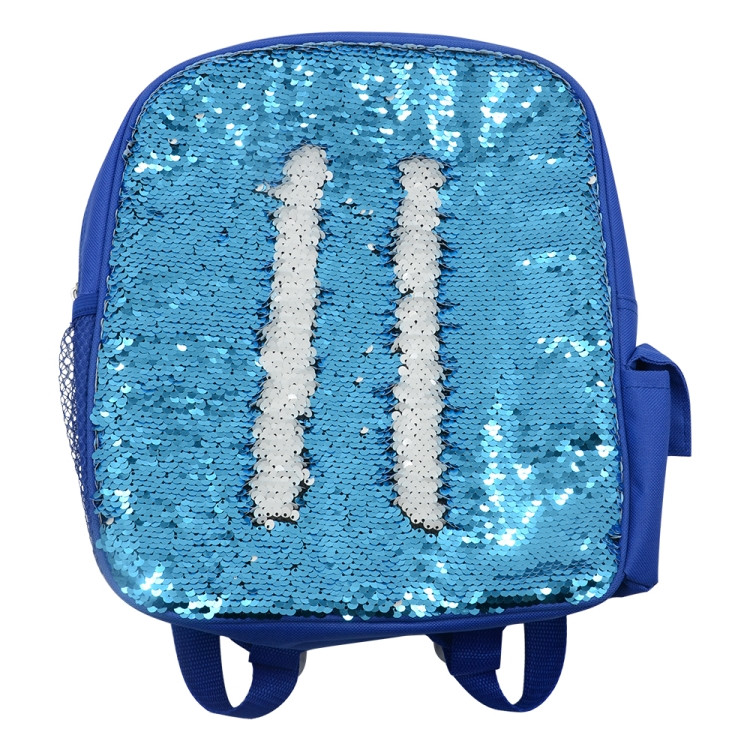 blue sequin backpack