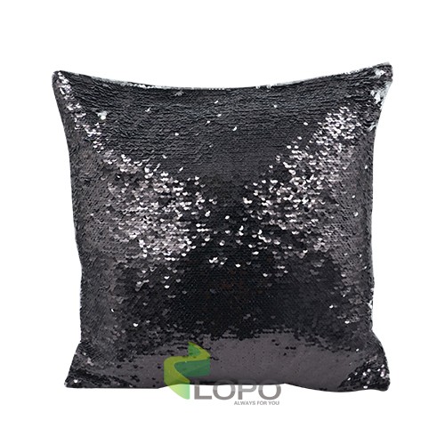 Sequin Pillow Case-Square Shape-Black(1)