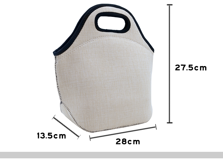 Size for Linen Neoprene Lunch Bag Size for Linen Neoprene Lunch Bag