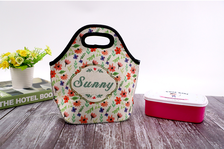picture of Linen Neoprene Lunch Bag picture of Linen Neoprene Lunch Bag