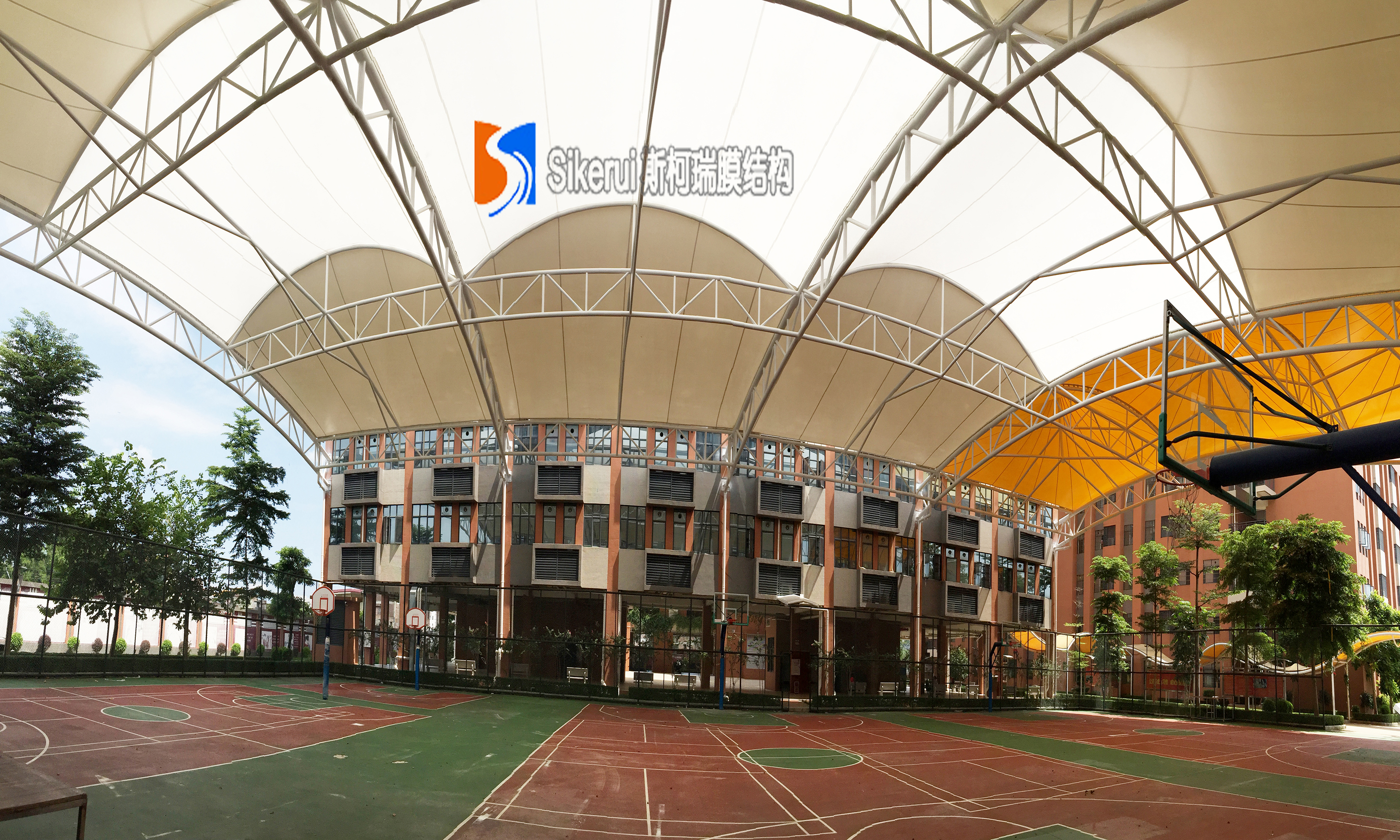 广州花都篮球场膜结构项目