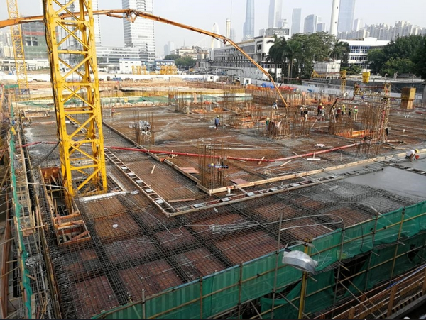 正中集团TCL大厦项目B塔地下室顶板封顶 正中集团TCL大厦项目B塔地下室顶板封顶
