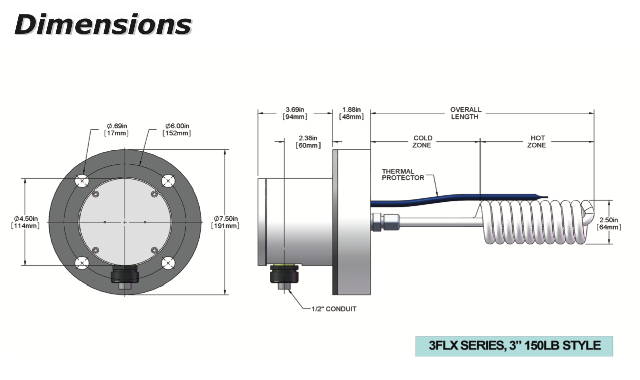 PTFE (Fluoropolymer) Flange Immersion Heaters