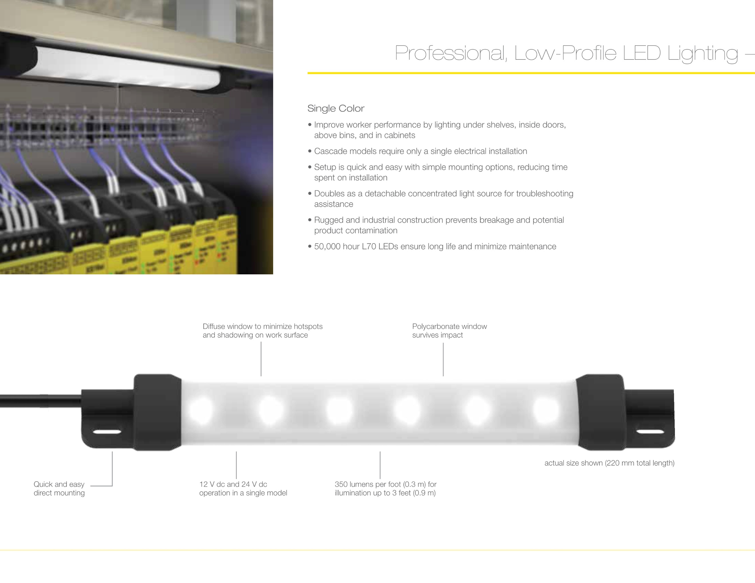 经济型双色LED工业照明条形灯WLS15系列 同时可串联