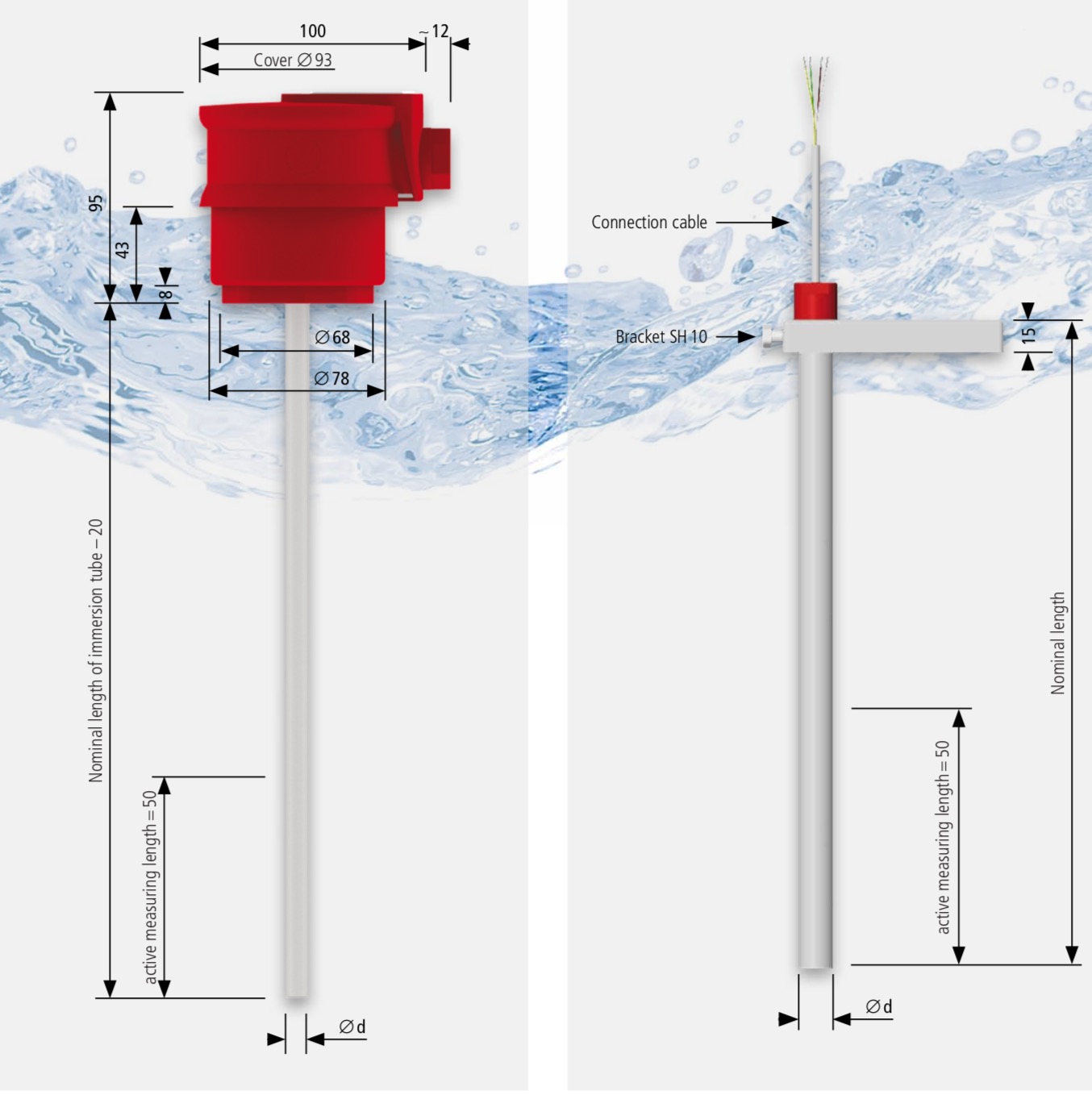 Temperature probe with Temperature Sensors