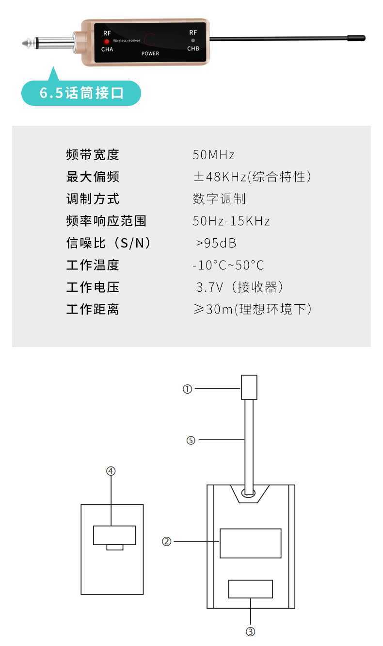 CQA   C-026 专业无线会议话筒一拖二 