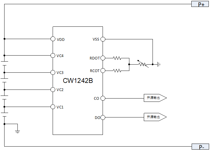 CW1242B 带温度保护的4节二级保护芯片