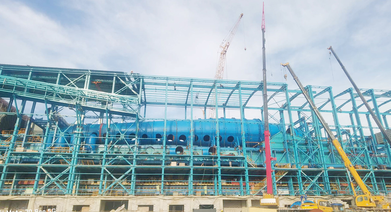 2020年 防城港球团焙烧室大烟道全部吊装完成