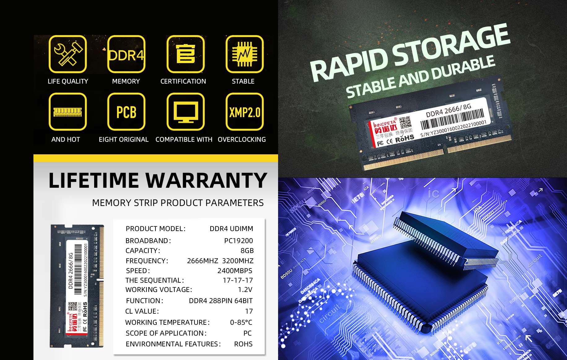 DDR4 2666/3200 8GB notebook memory strip DDR4 2666/3200 8GB notebook memory strip