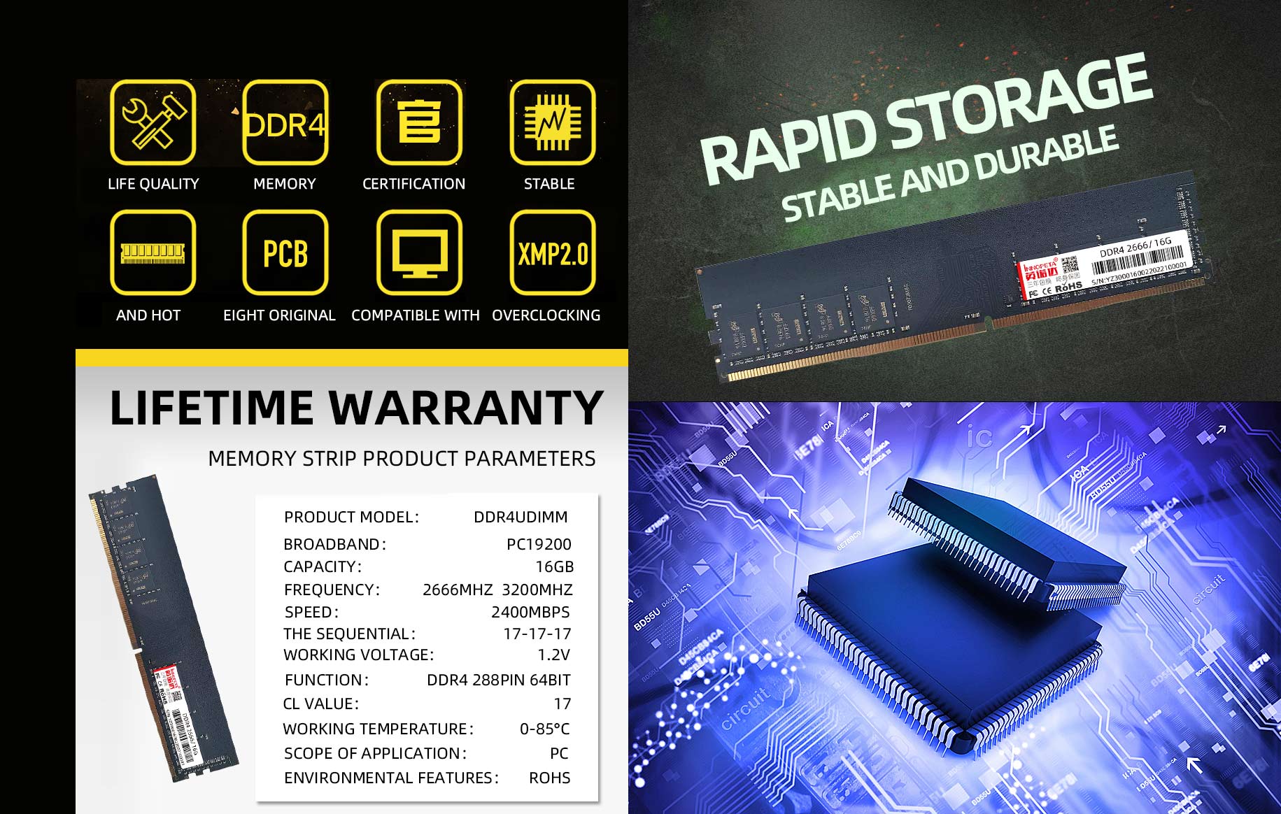 DDR4 2666/3200 16GB desktop MEMORY strip DDR4 2666/3200 16GB desktop MEMORY strip