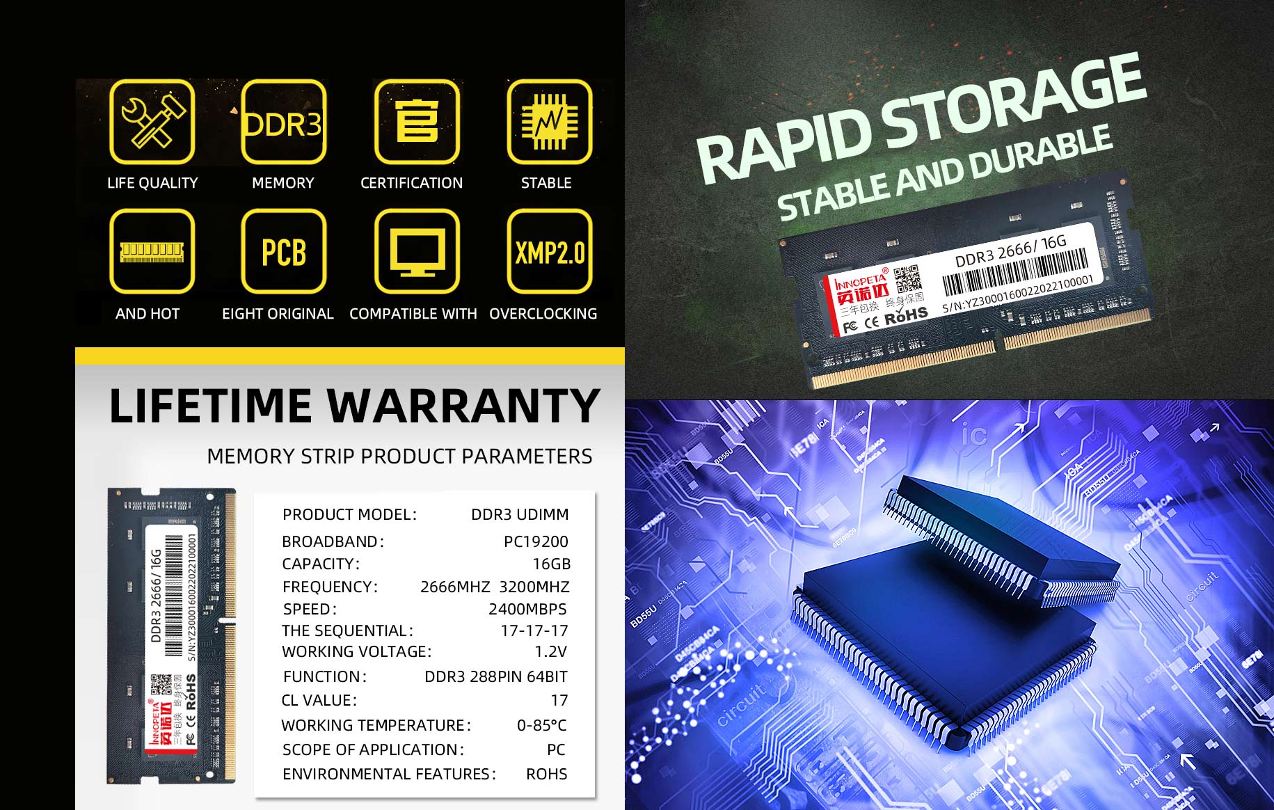 DDR3 2666/3200 16GB notebook memory strip DDR3 2666/3200 16GB notebook memory strip