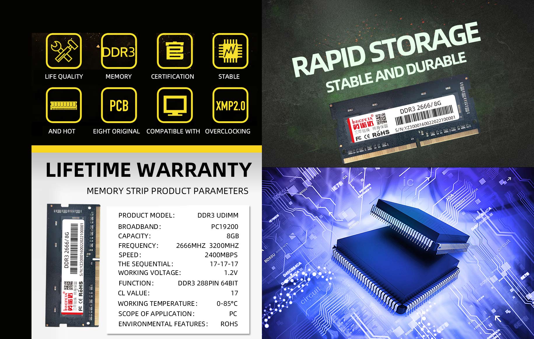 DDR3 2666/3200 8GB notebook memory strip DDR3 2666/3200 8GB notebook memory strip
