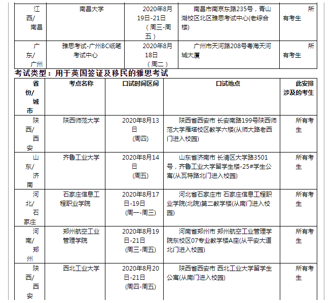 官宣！雅思公布9月中国大陆地区雅思考试安排