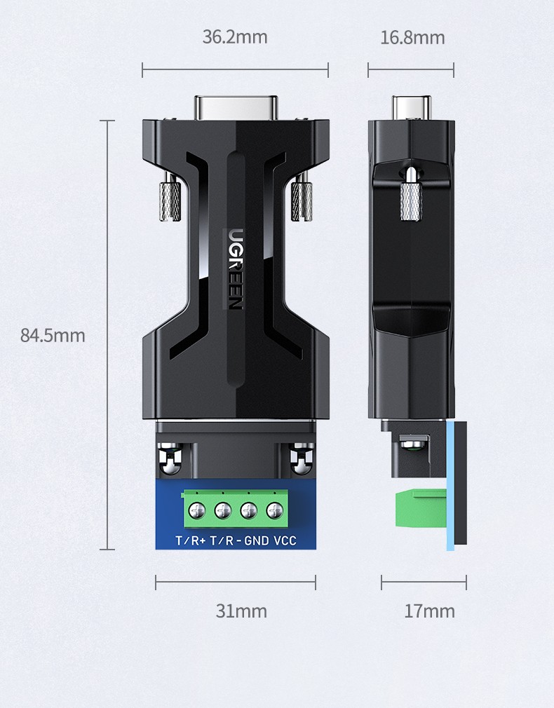 绿联 80110  RS232 转 RS485 串口转换器 工业级