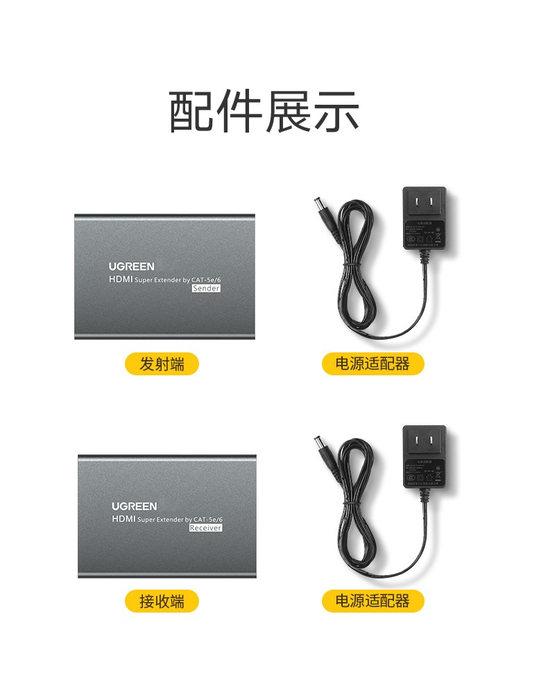 绿联80128 HDMI网线延长器150米 hdmi转RJ45网口转换器