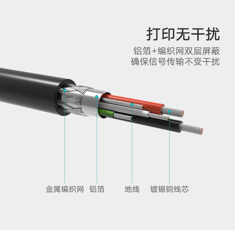 绿联 US135  USB2.0打印线 A公对B公