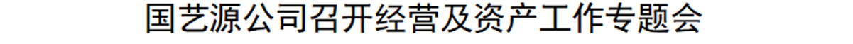 国艺源公司召开经营及资产工作专题会