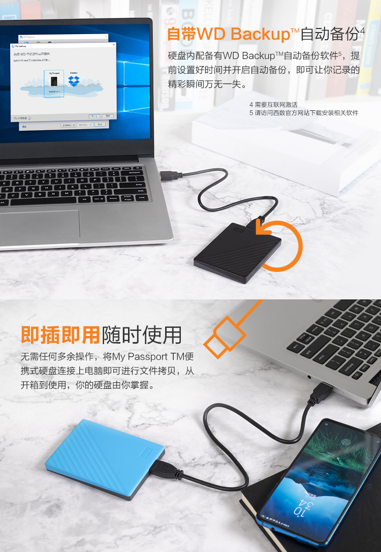 西部数据 加密 USB3.0移动硬盘