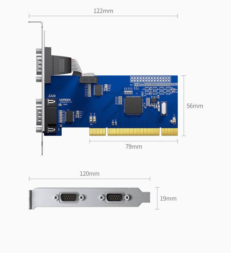 绿联 80115 PCI转RS232双串口转接卡