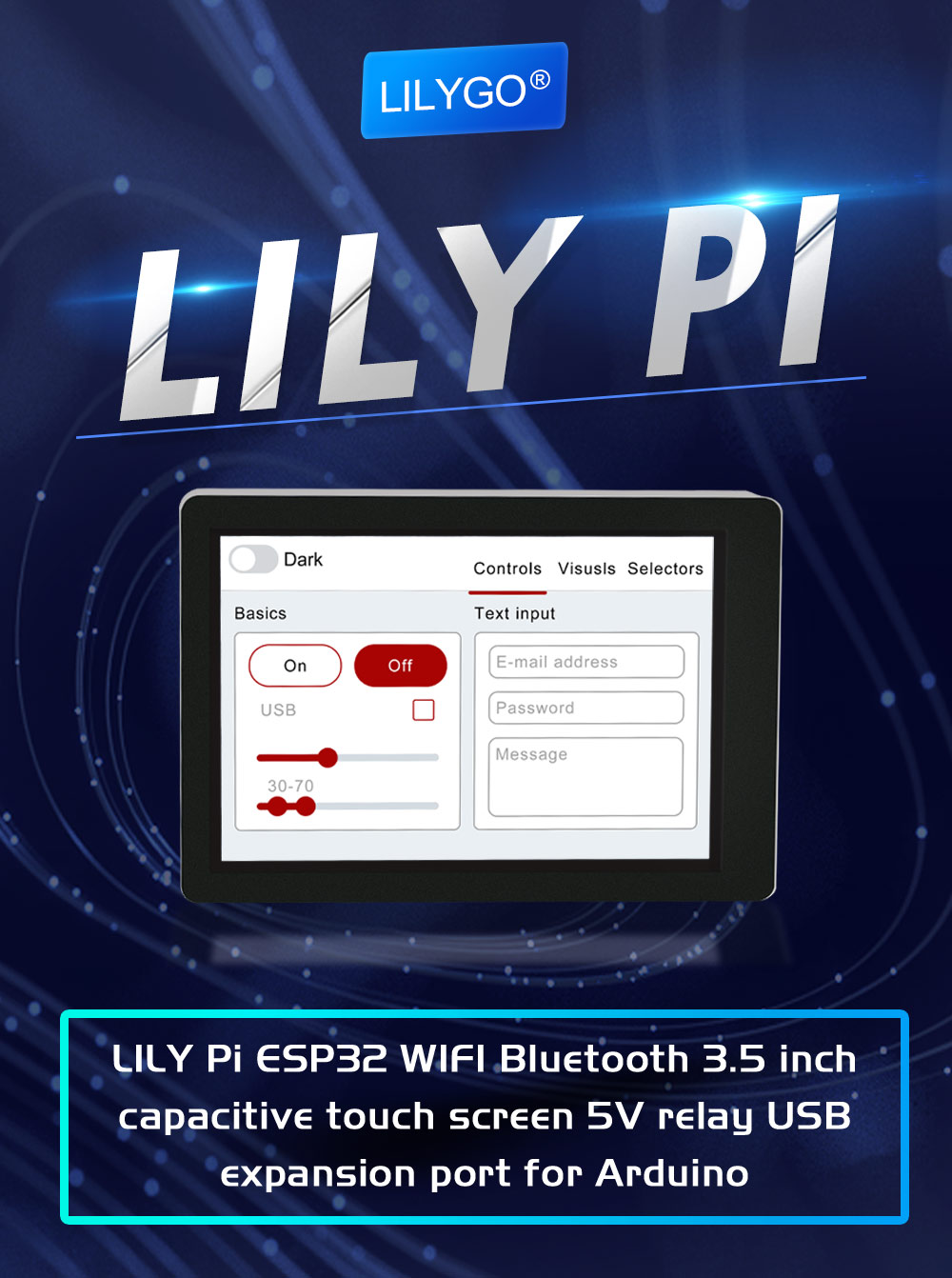 LILYGO® LILY Pi ESP32 WIFI Bluetooth 3.5 inch capacitive touch screen 5V relay USB expansion port for Arduino