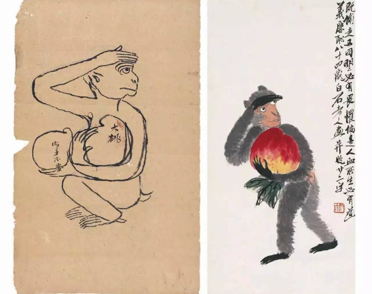 罕见齐白石画稿,原来大师是这样炼成的! 罕见齐白石画稿,原来大师是这样炼成的!