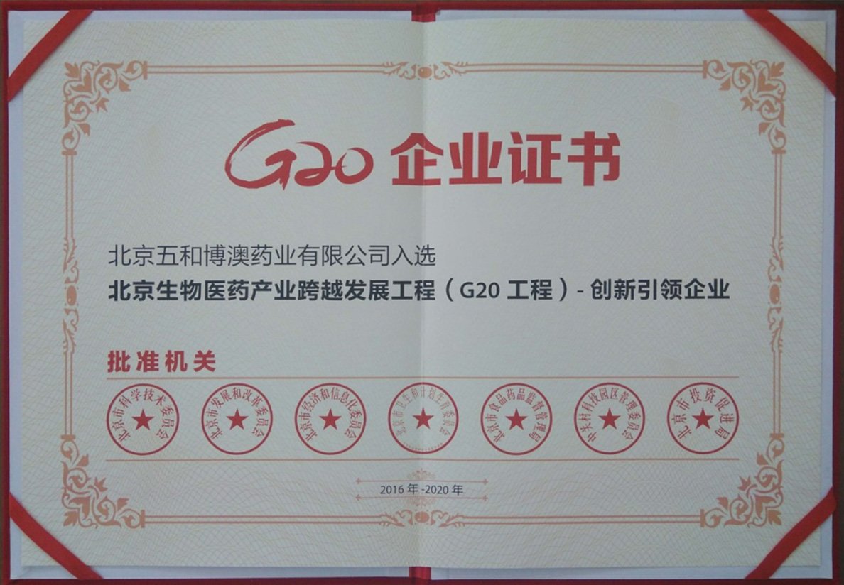 五和博澳再次入选北京G20企业