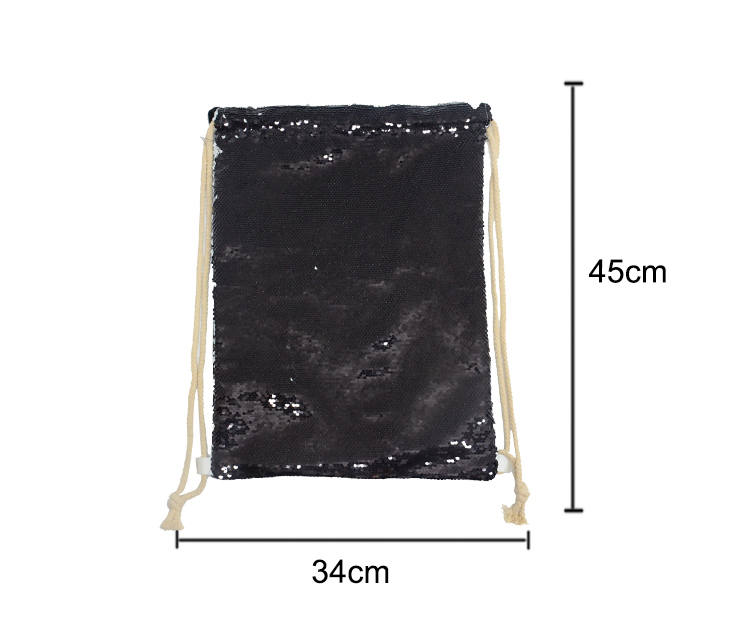 Sequin Drawstring Bag-Black Sequin Drawstring Bag-Black