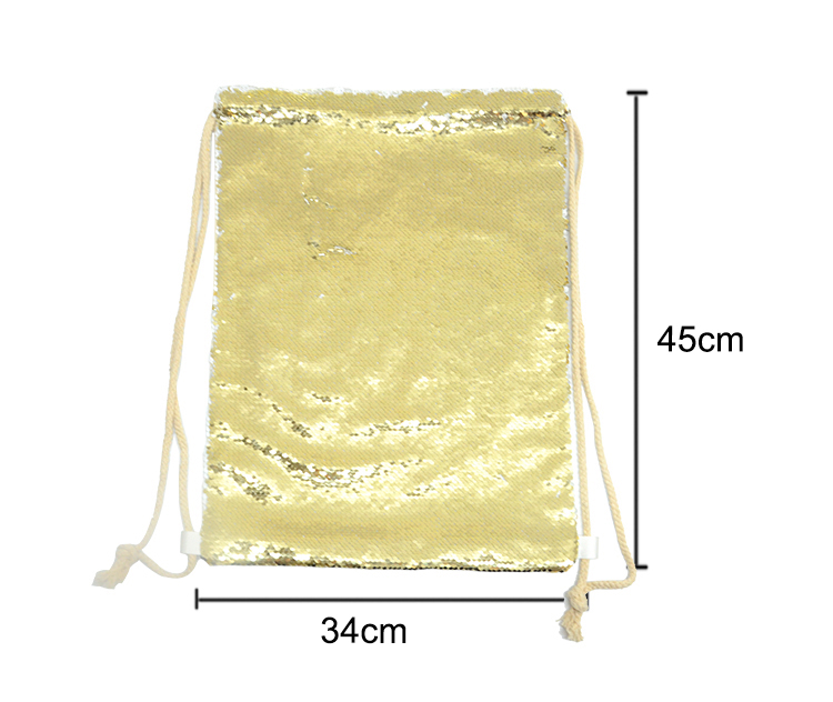 Sequin Drawstring Bag-Gold Sequin Drawstring Bag-Gold