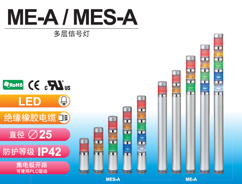 嘉铭科技供应-派特莱ME-A/MES-A多层信号灯