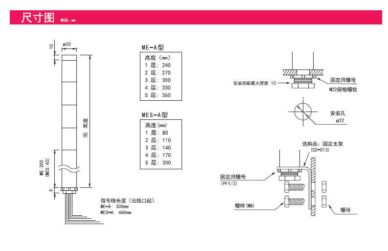 嘉铭科技供应-派特莱ME-A/MES-A多层信号灯