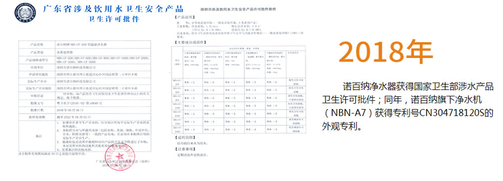 加盟商不是随便选净水器品牌的! 诺百纳卫生涉水批文!