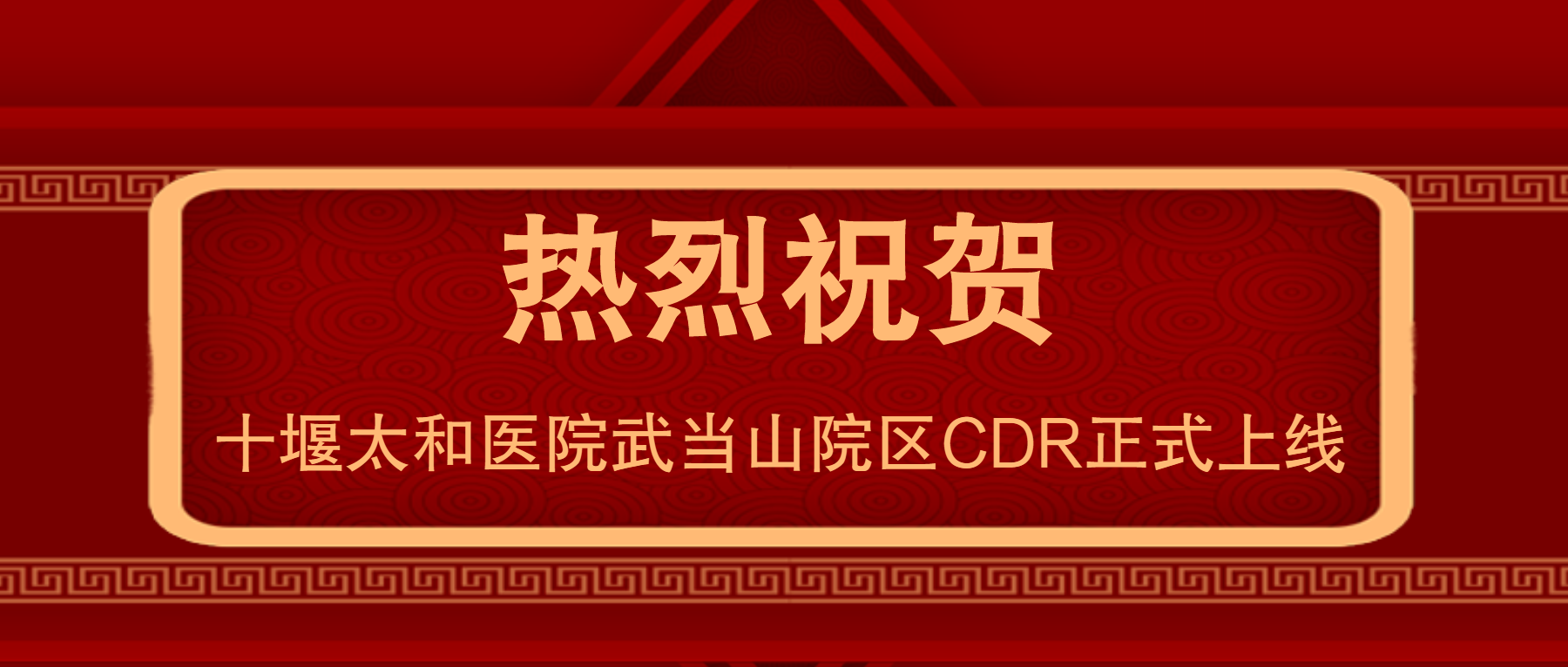 热烈祝贺十堰太和医院武当山院区CDR正式上线