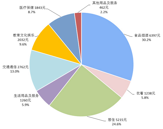 31省份2020年人均消費(fèi)榜：上海最能花 食品煙酒支出大