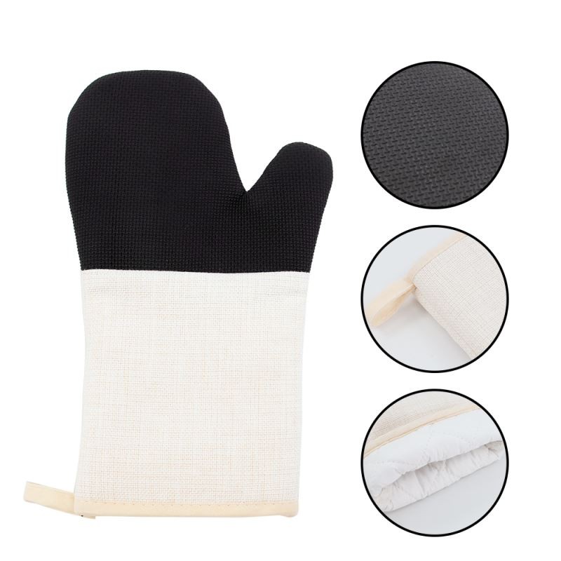 Linen Oven Mitt with Rubber Patch