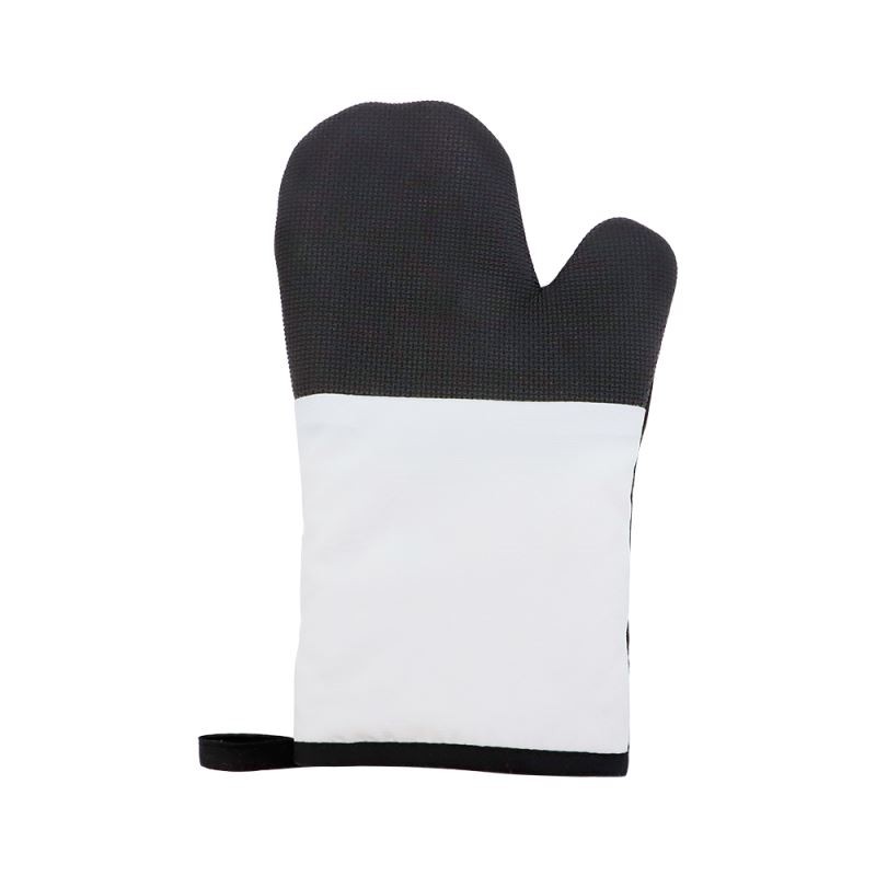 Canvas Oven Mitt with Rubber Patch -Black